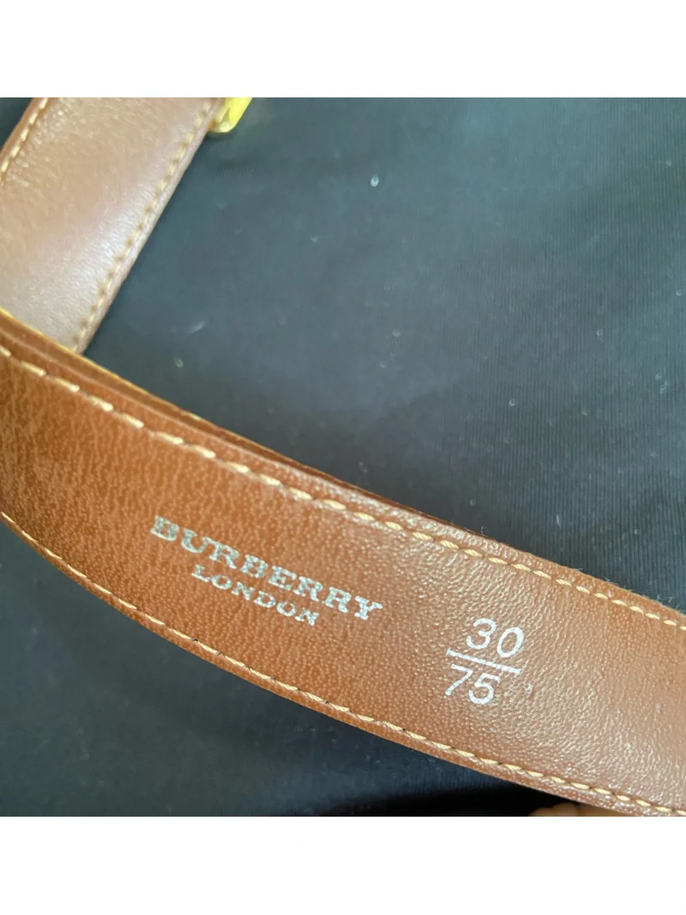 Burberry Vintage Beige Tan Check Canvas Belt with Gold Buckle. Unisex - Picture 5 of 9